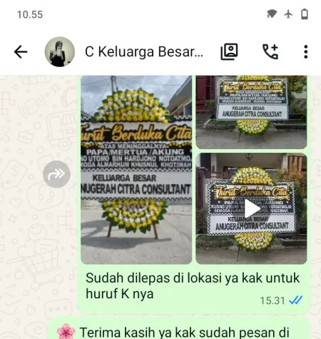 Pengiriman Papan Bunga Duka Nyamok Kajen
